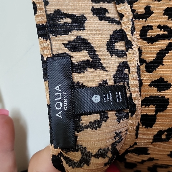 Aqua Curve Leopard Print Tiered Ruffled Dress Size 3X - Picture 7 of 9